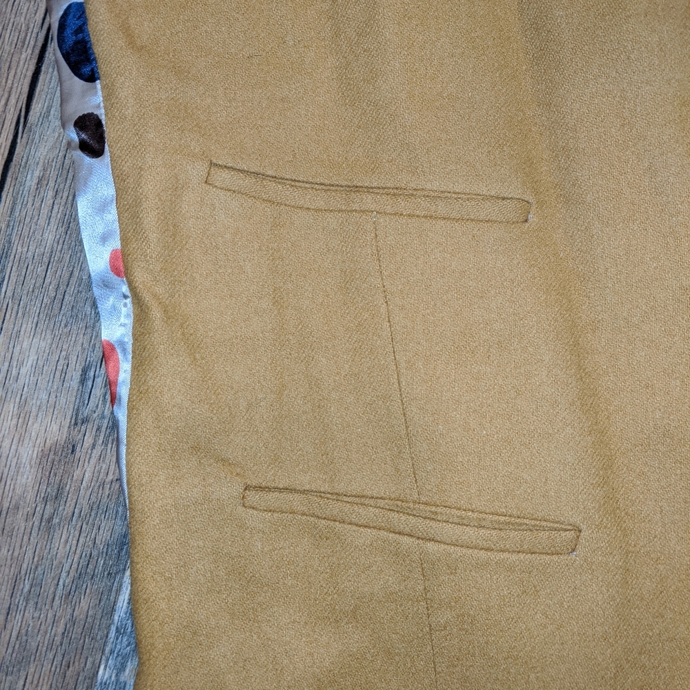 VINTAGE MUSTARD YELLOW WOOL AND SILK VEST - Picture 6 of 8